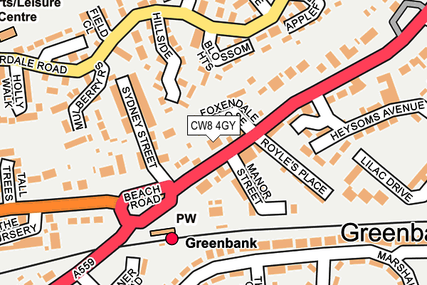CW8 4GY map - OS OpenMap – Local (Ordnance Survey)