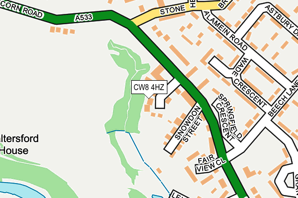 CW8 4HZ map - OS OpenMap – Local (Ordnance Survey)