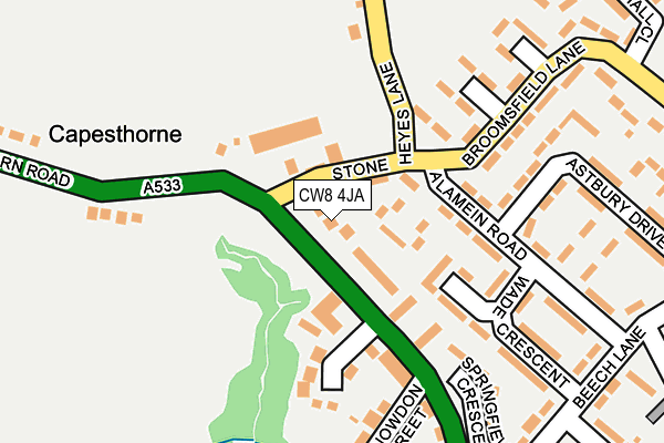 CW8 4JA map - OS OpenMap – Local (Ordnance Survey)