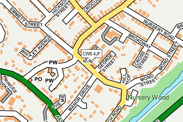 CW8 4JF map - OS OpenMap – Local (Ordnance Survey)