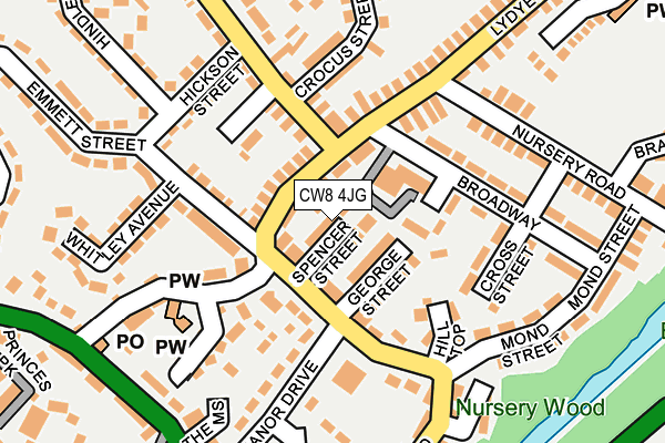 CW8 4JG map - OS OpenMap – Local (Ordnance Survey)
