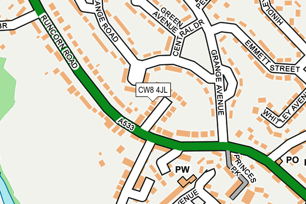 CW8 4JL map - OS OpenMap – Local (Ordnance Survey)