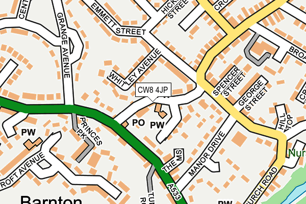 CW8 4JP map - OS OpenMap – Local (Ordnance Survey)