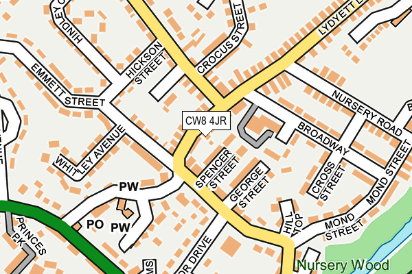 CW8 4JR map - OS OpenMap – Local (Ordnance Survey)