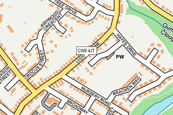CW8 4JT map - OS OpenMap – Local (Ordnance Survey)