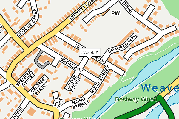 CW8 4JY map - OS OpenMap – Local (Ordnance Survey)