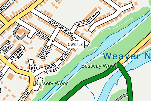 CW8 4JZ map - OS OpenMap – Local (Ordnance Survey)