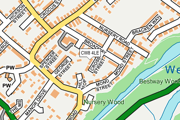 CW8 4LE map - OS OpenMap – Local (Ordnance Survey)