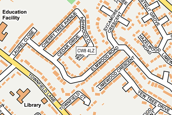 CW8 4LZ map - OS OpenMap – Local (Ordnance Survey)