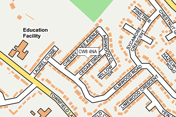 CW8 4NA map - OS OpenMap – Local (Ordnance Survey)