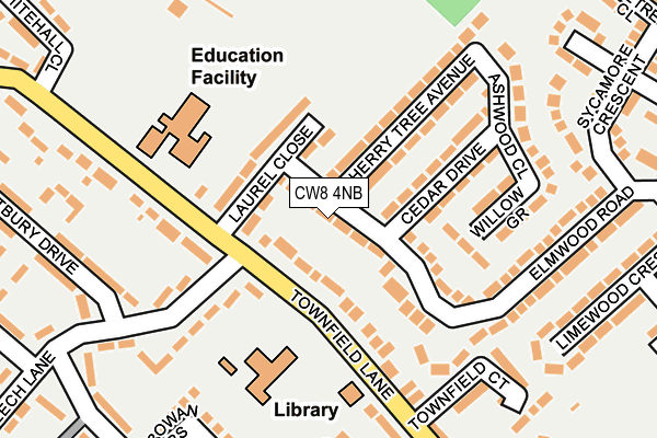 CW8 4NB map - OS OpenMap – Local (Ordnance Survey)