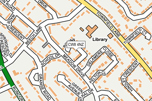 CW8 4NZ map - OS OpenMap – Local (Ordnance Survey)