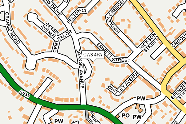 CW8 4PA map - OS OpenMap – Local (Ordnance Survey)