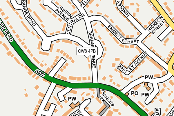 CW8 4PB map - OS OpenMap – Local (Ordnance Survey)