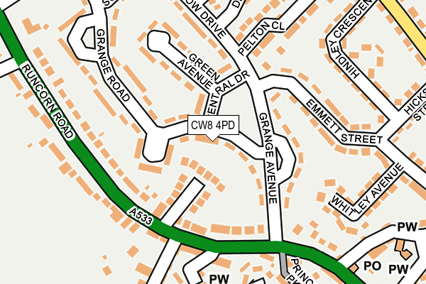 CW8 4PD map - OS OpenMap – Local (Ordnance Survey)