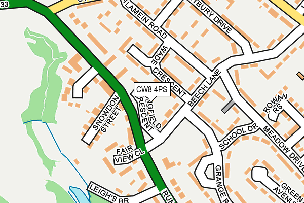 CW8 4PS map - OS OpenMap – Local (Ordnance Survey)