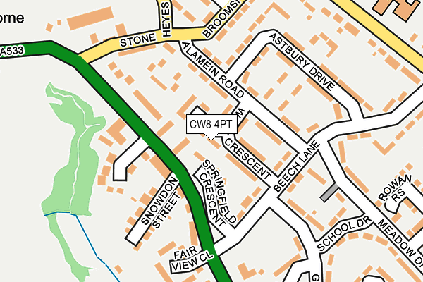 CW8 4PT map - OS OpenMap – Local (Ordnance Survey)