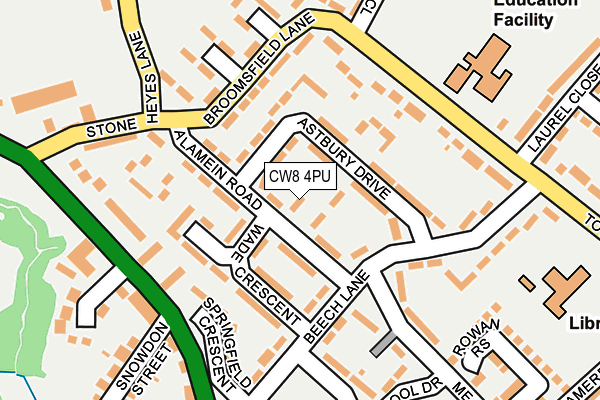 CW8 4PU map - OS OpenMap – Local (Ordnance Survey)