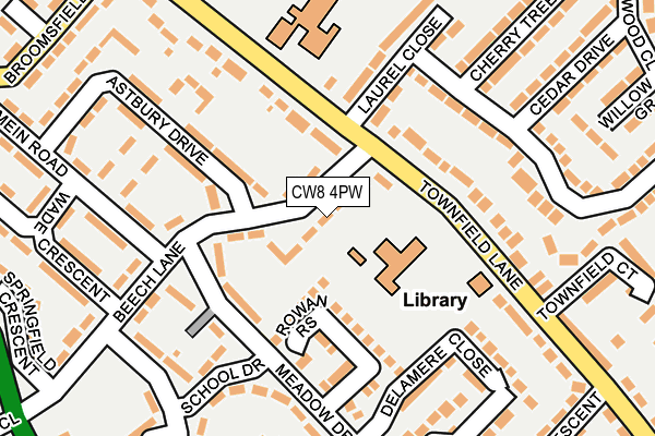 CW8 4PW map - OS OpenMap – Local (Ordnance Survey)