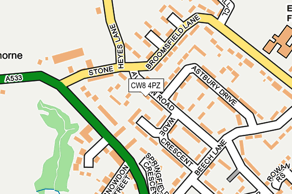 CW8 4PZ map - OS OpenMap – Local (Ordnance Survey)