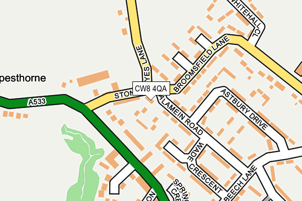 CW8 4QA map - OS OpenMap – Local (Ordnance Survey)