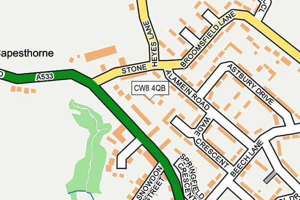 CW8 4QB map - OS OpenMap – Local (Ordnance Survey)