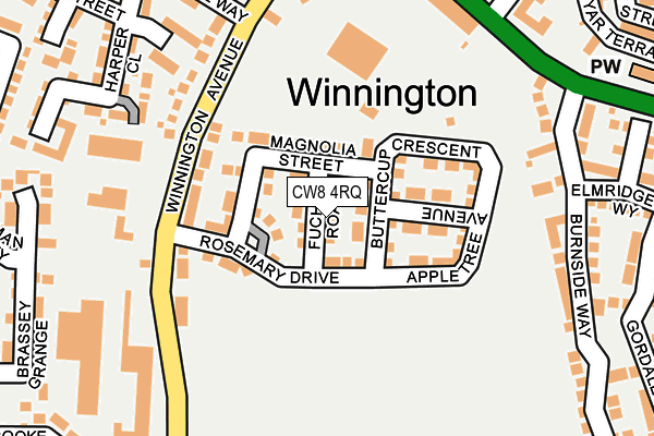 CW8 4RQ map - OS OpenMap – Local (Ordnance Survey)