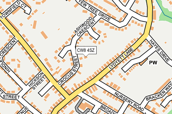 CW8 4SZ map - OS OpenMap – Local (Ordnance Survey)