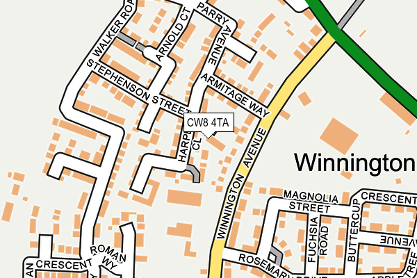 CW8 4TA map - OS OpenMap – Local (Ordnance Survey)