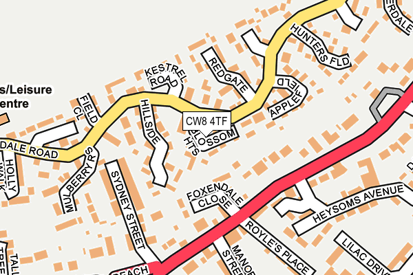 CW8 4TF map - OS OpenMap – Local (Ordnance Survey)