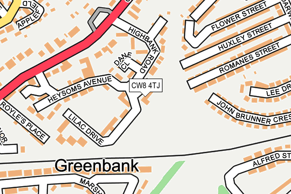 CW8 4TJ map - OS OpenMap – Local (Ordnance Survey)