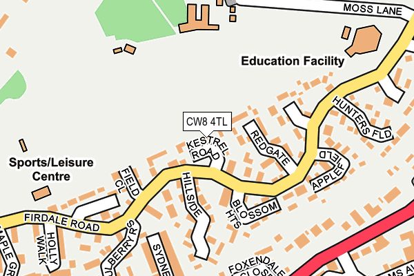 CW8 4TL map - OS OpenMap – Local (Ordnance Survey)