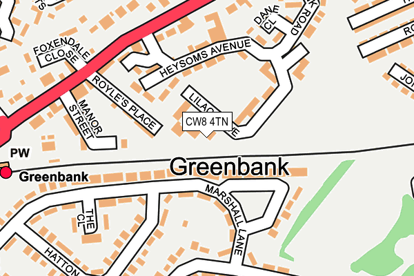 CW8 4TN map - OS OpenMap – Local (Ordnance Survey)