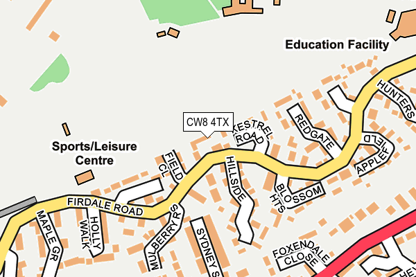 CW8 4TX map - OS OpenMap – Local (Ordnance Survey)