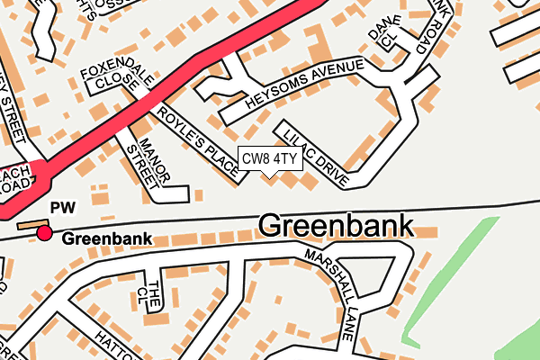 CW8 4TY map - OS OpenMap – Local (Ordnance Survey)