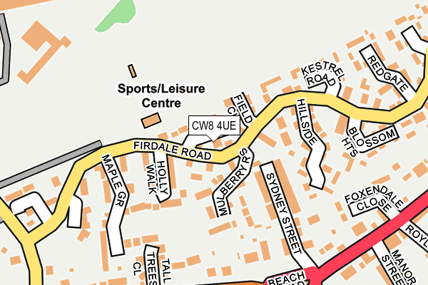 CW8 4UE map - OS OpenMap – Local (Ordnance Survey)