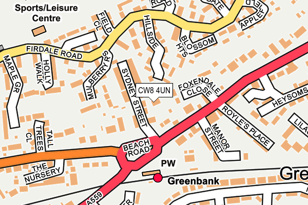 CW8 4UN map - OS OpenMap – Local (Ordnance Survey)