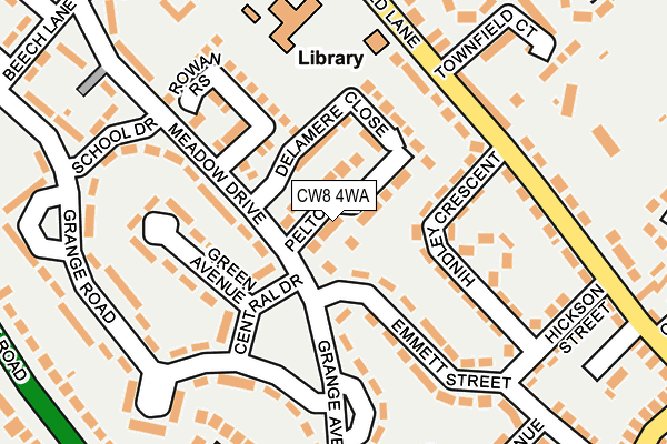 CW8 4WA map - OS OpenMap – Local (Ordnance Survey)