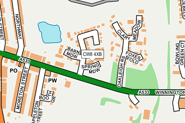 CW8 4XB map - OS OpenMap – Local (Ordnance Survey)