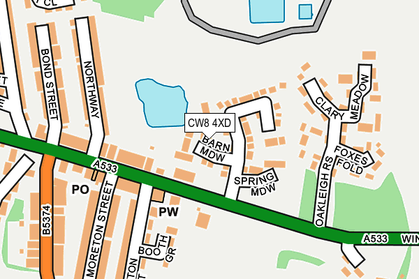 CW8 4XD map - OS OpenMap – Local (Ordnance Survey)