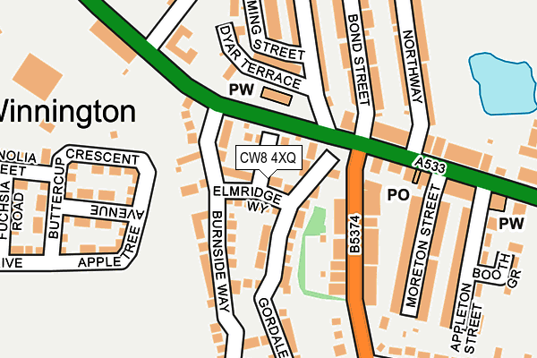 CW8 4XQ map - OS OpenMap – Local (Ordnance Survey)