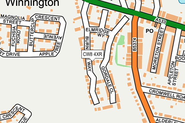 CW8 4XR map - OS OpenMap – Local (Ordnance Survey)