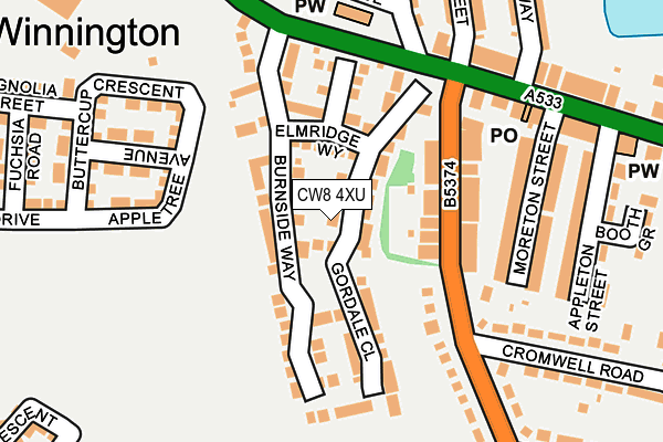 CW8 4XU map - OS OpenMap – Local (Ordnance Survey)