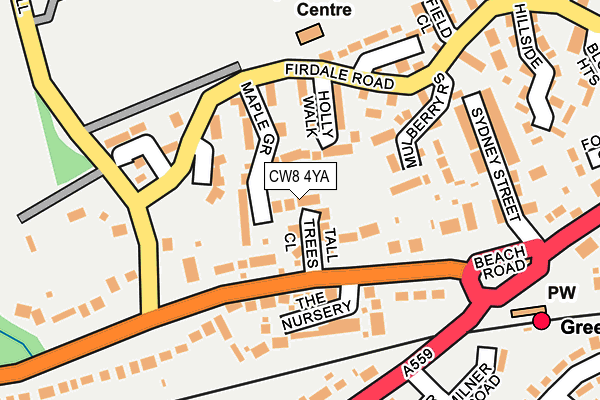 CW8 4YA map - OS OpenMap – Local (Ordnance Survey)
