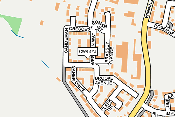 CW8 4YJ map - OS OpenMap – Local (Ordnance Survey)