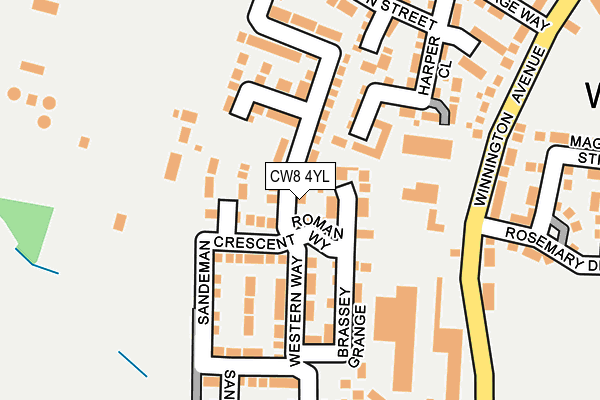 CW8 4YL map - OS OpenMap – Local (Ordnance Survey)