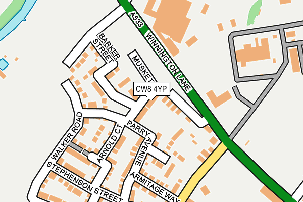 CW8 4YP map - OS OpenMap – Local (Ordnance Survey)