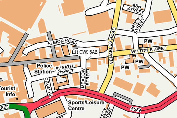 CW9 5AB map - OS OpenMap – Local (Ordnance Survey)