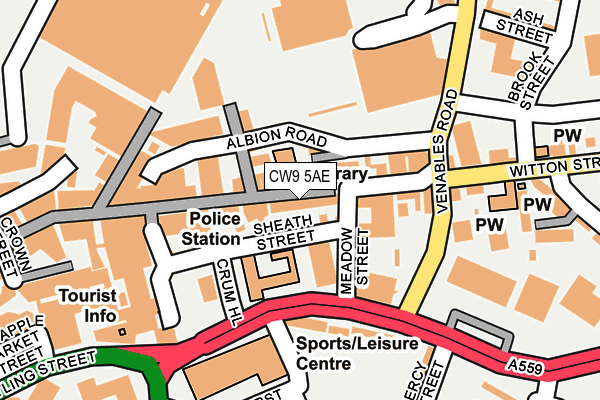 CW9 5AE map - OS OpenMap – Local (Ordnance Survey)