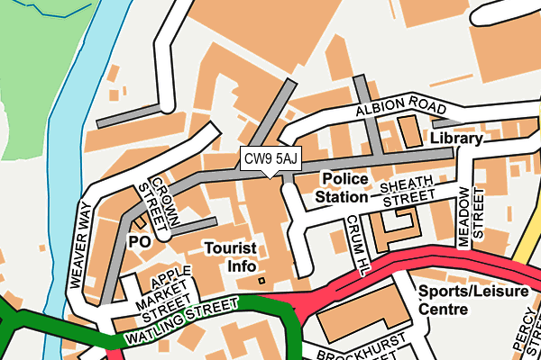 CW9 5AJ map - OS OpenMap – Local (Ordnance Survey)